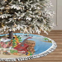 Hawaii Golf Christmas Tree Skirt Mele Kalikimaka Funny Golfer Santa - Wonder Print Shop