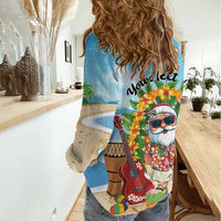 Personalized Hawaii Golf Christmas Women Casual Shirt Mele Kalikimaka Funny Golfer Santa - Wonder Print Shop