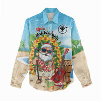 Personalized Hawaii Golf Christmas Women Casual Shirt Mele Kalikimaka Funny Golfer Santa - Wonder Print Shop