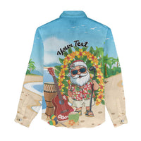 Personalized Hawaii Golf Christmas Women Casual Shirt Mele Kalikimaka Funny Golfer Santa - Wonder Print Shop