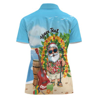 Personalized Hawaii Golf Christmas Women Polo Shirt Mele Kalikimaka Funny Golfer Santa - Wonder Print Shop