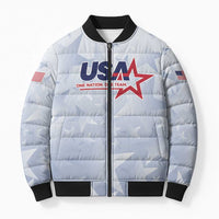 Custom USA Soccer Team 2026 Bomber Puffer Jacket One Nation One Team - Wonder Print Shop