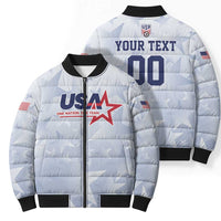 Custom USA Soccer Team 2026 Bomber Puffer Jacket One Nation One Team - Wonder Print Shop