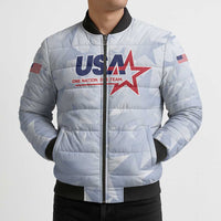 Custom USA Soccer Team 2026 Bomber Puffer Jacket One Nation One Team - Wonder Print Shop