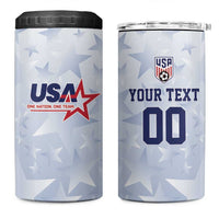 Custom USA Soccer Team 2026 4 in 1 Can Cooler Tumbler One Nation One Team - Wonder Print Shop