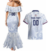 Custom USA Soccer Team 2026 Couples Matching Mermaid Dress and Hawaiian Shirt One Nation One Team - Wonder Print Shop