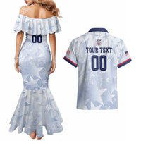 Custom USA Soccer Team 2026 Couples Matching Mermaid Dress and Hawaiian Shirt One Nation One Team - Wonder Print Shop