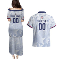 Custom USA Soccer Team 2026 Couples Matching Puletasi and Hawaiian Shirt One Nation One Team - Wonder Print Shop