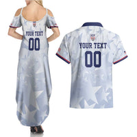 Custom USA Soccer Team 2026 Couples Matching Summer Maxi Dress and Hawaiian Shirt One Nation One Team - Wonder Print Shop