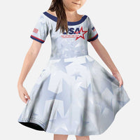 Custom USA Soccer Team 2026 Family Matching Long Sleeve Bodycon Dress and Hawaiian Shirt One Nation One Team - Wonder Print Shop