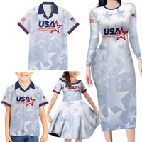 Custom USA Soccer Team 2026 Family Matching Long Sleeve Bodycon Dress and Hawaiian Shirt One Nation One Team - Wonder Print Shop
