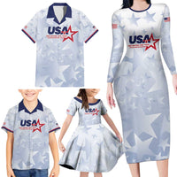 Custom USA Soccer Team 2026 Family Matching Long Sleeve Bodycon Dress and Hawaiian Shirt One Nation One Team - Wonder Print Shop
