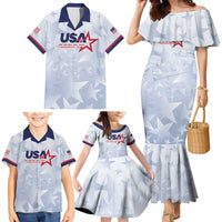 Custom USA Soccer Team 2026 Family Matching Mermaid Dress and Hawaiian Shirt One Nation One Team - Wonder Print Shop