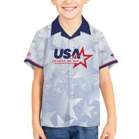Custom USA Soccer Team 2026 Family Matching Off The Shoulder Long Sleeve Dress and Hawaiian Shirt One Nation One Team - Wonder Print Shop