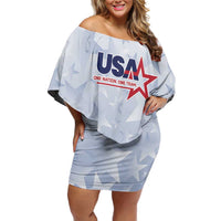 Custom USA Soccer Team 2026 Family Matching Off Shoulder Short Dress and Hawaiian Shirt One Nation One Team - Wonder Print Shop