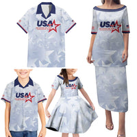 Custom USA Soccer Team 2026 Family Matching Puletasi and Hawaiian Shirt One Nation One Team - Wonder Print Shop