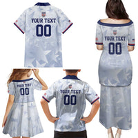 Custom USA Soccer Team 2026 Family Matching Puletasi and Hawaiian Shirt One Nation One Team - Wonder Print Shop