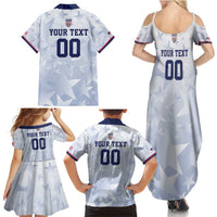 Custom USA Soccer Team 2026 Family Matching Summer Maxi Dress and Hawaiian Shirt One Nation One Team - Wonder Print Shop