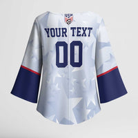 Custom USA Soccer Team 2026 Kimono Sleeve Blouse One Nation One Team - Wonder Print Shop