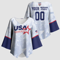Custom USA Soccer Team 2026 Kimono Sleeve Blouse One Nation One Team - Wonder Print Shop