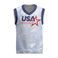 USA Soccer Team 2026 Christmas Knitted V-Neck Vest One Nation One Team - Wonder Print Shop
