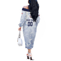 Custom USA Soccer Team 2026 Off The Shoulder Long Sleeve Dress One Nation One Team - Wonder Print Shop