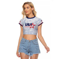 Custom USA Soccer Team 2026 Raglan Cropped T Shirt One Nation One Team - Wonder Print Shop