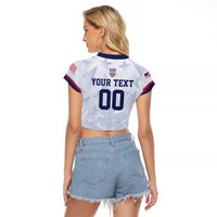 Custom USA Soccer Team 2026 Raglan Cropped T Shirt One Nation One Team - Wonder Print Shop