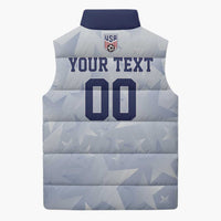 Custom USA Soccer Team 2026 Sleeveless Puffer Jacket One Nation One Team - Wonder Print Shop