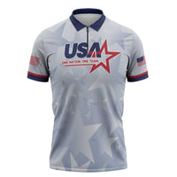 Custom USA Soccer Team 2026 Zipper Polo Shirt One Nation One Team - Wonder Print Shop