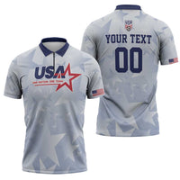 Custom USA Soccer Team 2026 Zipper Polo Shirt One Nation One Team - Wonder Print Shop