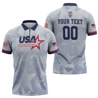 Custom USA Soccer Team 2026 Zipper Polo Shirt One Nation One Team - Wonder Print Shop