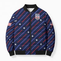 Custom Soccer USA 2026 Bomber Puffer Jacket Stronger Together We Are One Nation - Wonder Print Shop