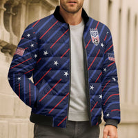 Custom Soccer USA 2026 Bomber Puffer Jacket Stronger Together We Are One Nation - Wonder Print Shop