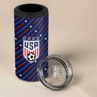 Custom Soccer USA 2026 4 in 1 Can Cooler Tumbler Stronger Together We Are One Nation - Wonder Print Shop