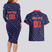 Custom Soccer USA 2026 Couples Matching Long Sleeve Bodycon Dress and Hawaiian Shirt Stronger Together We Are One Nation - Wonder Print Shop
