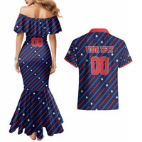 Custom Soccer USA 2026 Couples Matching Mermaid Dress and Hawaiian Shirt Stronger Together We Are One Nation - Wonder Print Shop