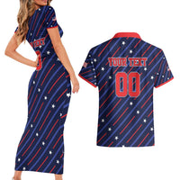 Custom Soccer USA 2026 Couples Matching Short Sleeve Bodycon Dress and Hawaiian Shirt Stronger Together We Are One Nation - Wonder Print Shop