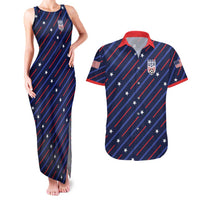 Custom Soccer USA 2026 Couples Matching Tank Maxi Dress and Hawaiian Shirt Stronger Together We Are One Nation - Wonder Print Shop
