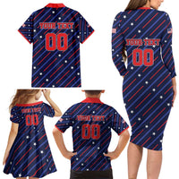Custom Soccer USA 2026 Family Matching Long Sleeve Bodycon Dress and Hawaiian Shirt Stronger Together We Are One Nation - Wonder Print Shop
