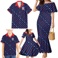 Custom Soccer USA 2026 Family Matching Mermaid Dress and Hawaiian Shirt Stronger Together We Are One Nation - Wonder Print Shop