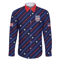 Custom Soccer USA 2026 Family Matching Off The Shoulder Long Sleeve Dress and Hawaiian Shirt Stronger Together We Are One Nation - Wonder Print Shop