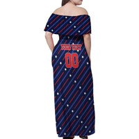 Custom Soccer USA 2026 Family Matching Off Shoulder Maxi Dress and Hawaiian Shirt Stronger Together We Are One Nation - Wonder Print Shop
