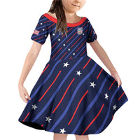 Custom Soccer USA 2026 Family Matching Off Shoulder Short Dress and Hawaiian Shirt Stronger Together We Are One Nation - Wonder Print Shop