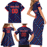 Custom Soccer USA 2026 Family Matching Short Sleeve Bodycon Dress and Hawaiian Shirt Stronger Together We Are One Nation - Wonder Print Shop