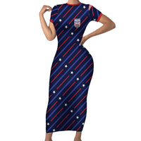 Custom Soccer USA 2026 Family Matching Short Sleeve Bodycon Dress and Hawaiian Shirt Stronger Together We Are One Nation - Wonder Print Shop