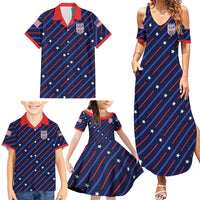 Custom Soccer USA 2026 Family Matching Summer Maxi Dress and Hawaiian Shirt Stronger Together We Are One Nation - Wonder Print Shop