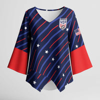 Custom Soccer USA 2026 Kimono Sleeve Blouse Stronger Together We Are One Nation - Wonder Print Shop