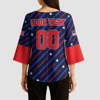 Custom Soccer USA 2026 Kimono Sleeve Blouse Stronger Together We Are One Nation - Wonder Print Shop