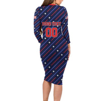 Custom Soccer USA 2026 Long Sleeve Bodycon Dress Stronger Together We Are One Nation - Wonder Print Shop